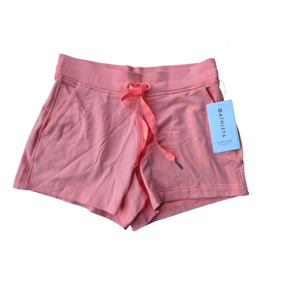 ATHLETA BALANCE 4' SHORTIE; Small, NWT; Orange/Coral; SOFT; NEW